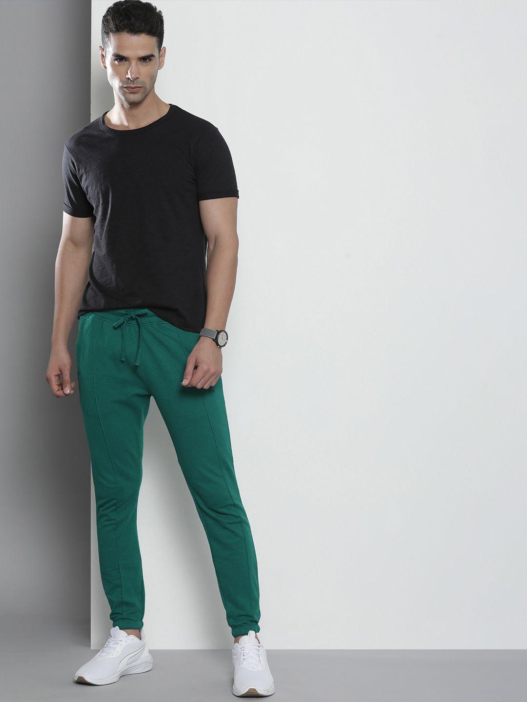 the indian garage co men green solid joggers