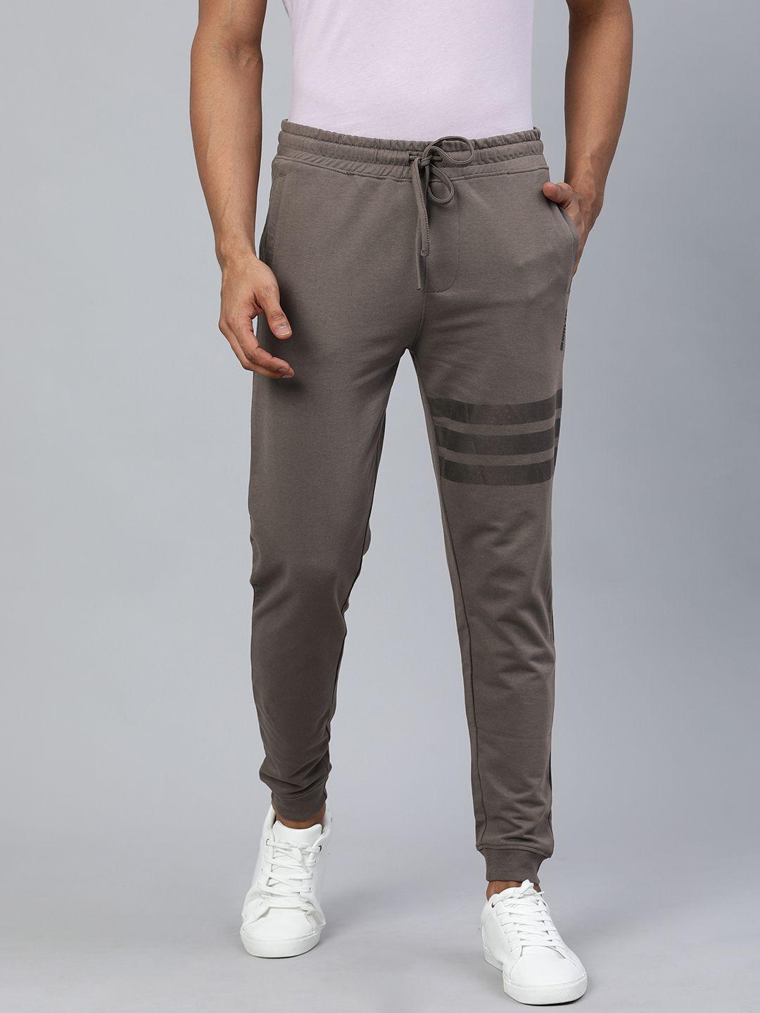 the indian garage co men grey solid regular fit joggers