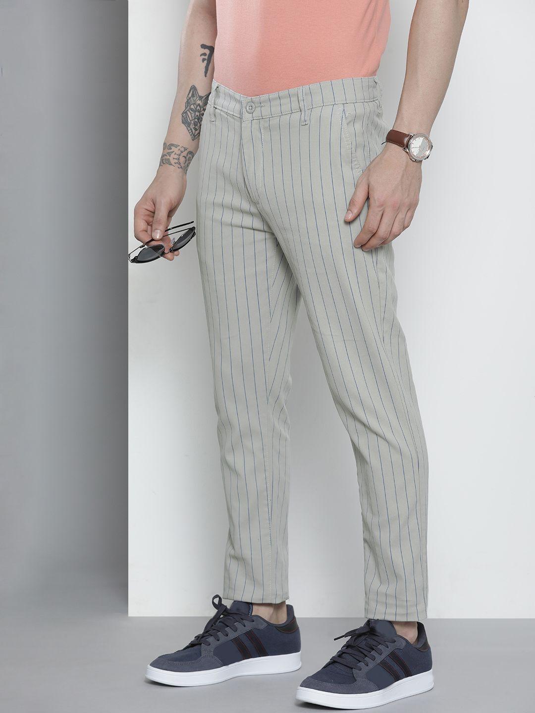 the indian garage co men grey striped trousers