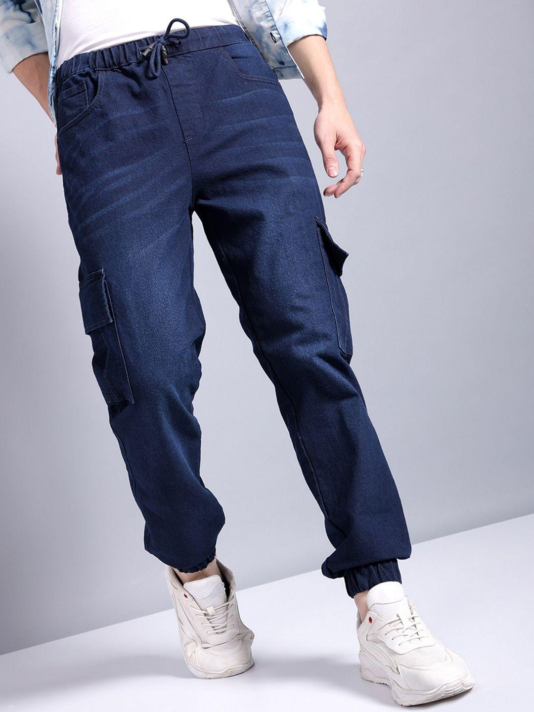 the indian garage co men light fade stretchable denim joggers