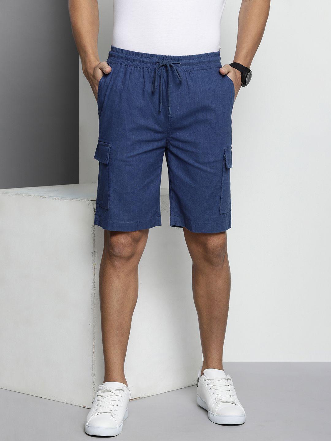 the indian garage co men linen cotton slim fit cargo shorts