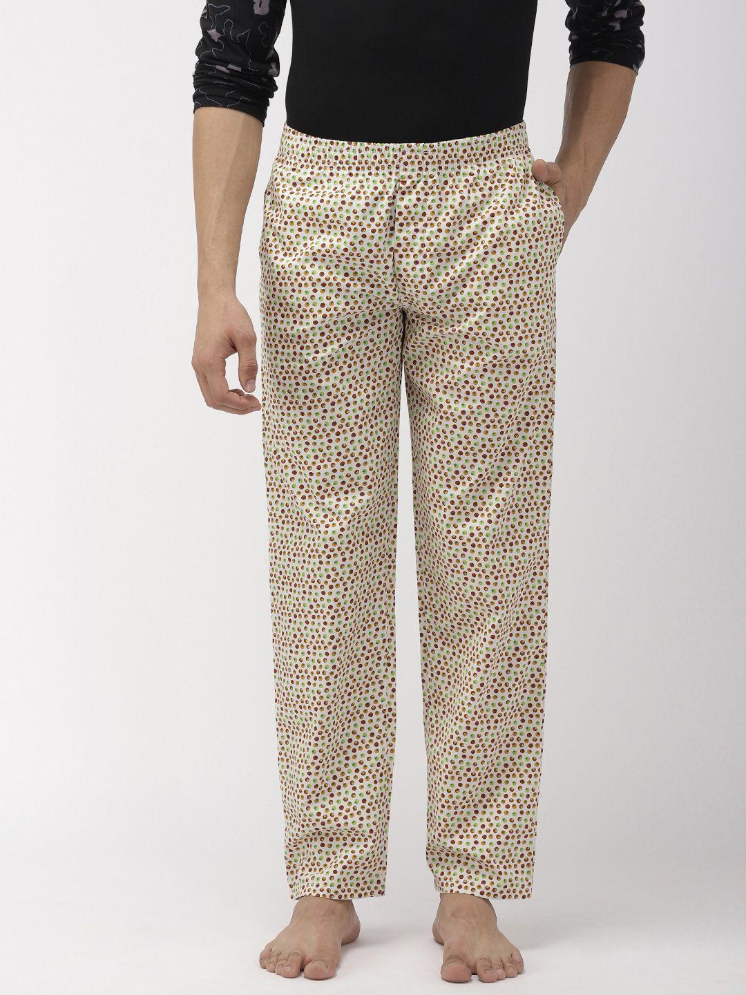 the indian garage co men off-white printed lounge pants