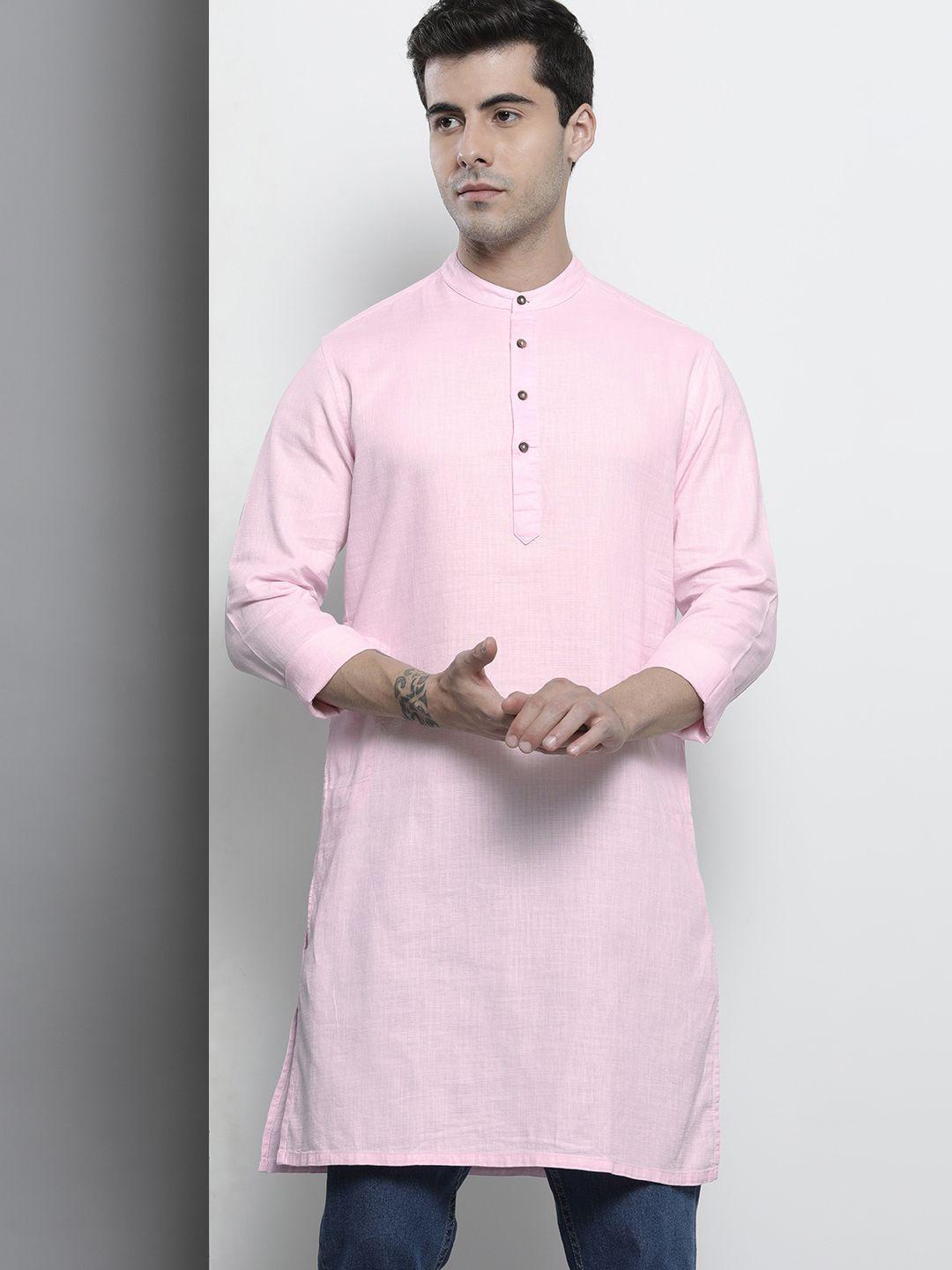 the indian garage co men pink cotton kurta