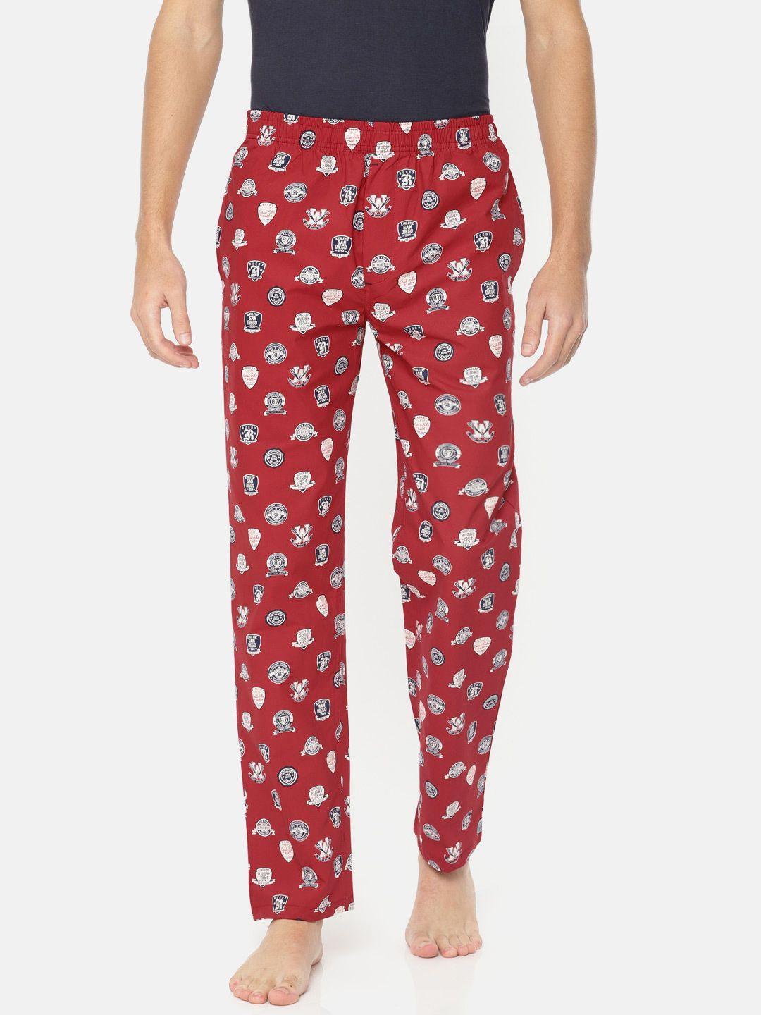 the indian garage co men red printed lounge pants tig-lp2-01