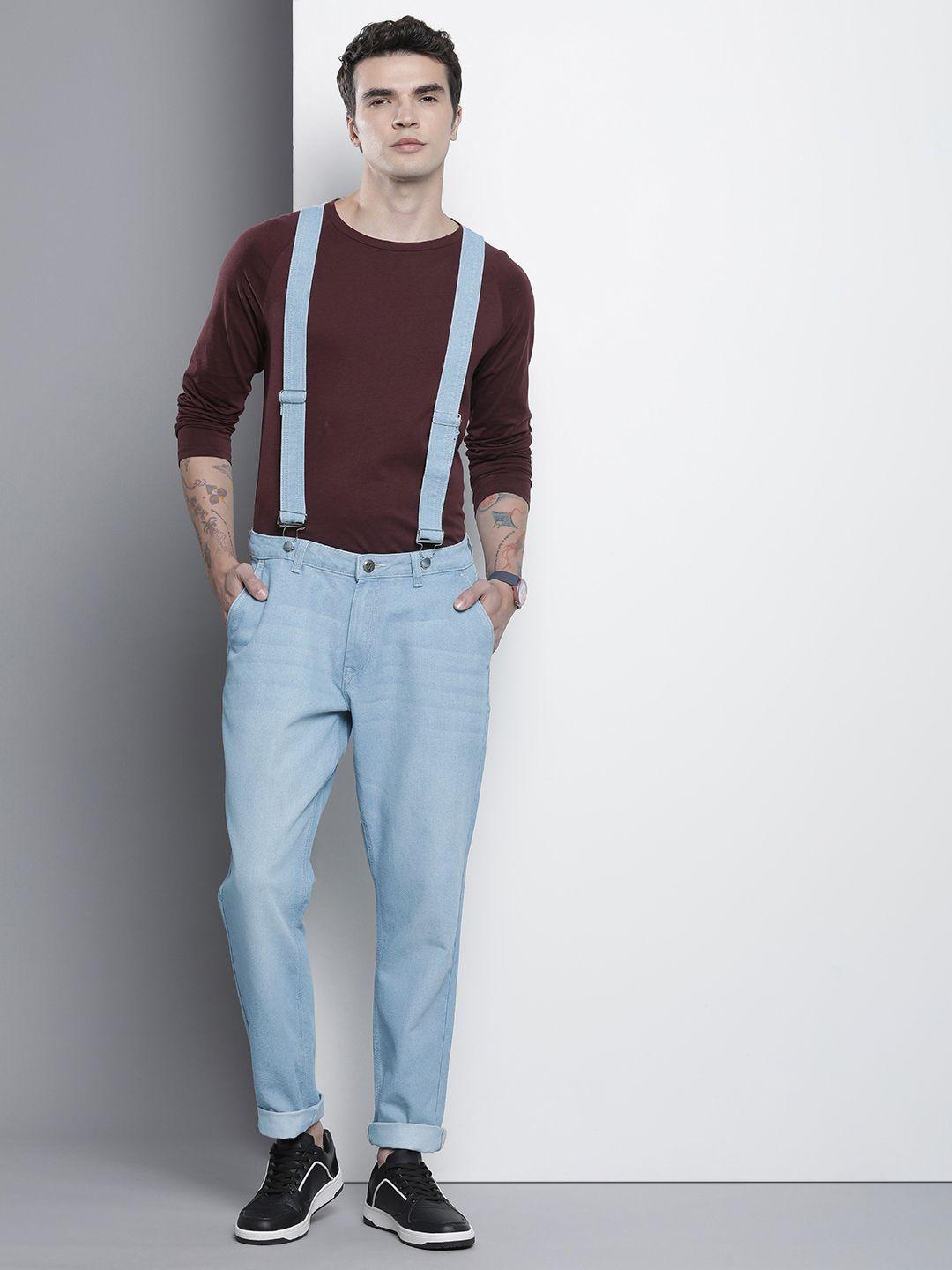 the indian garage co men relaxed fit jeans with suspenders