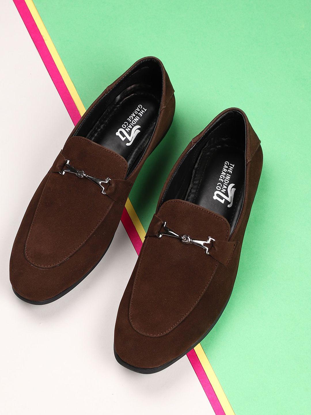 the indian garage co men round toe suede slip-on loafers