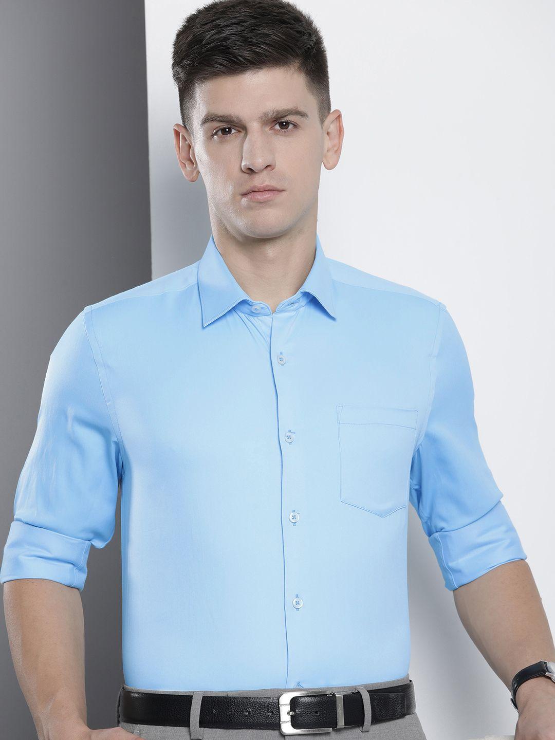 the indian garage co men slim fit opaque formal shirt