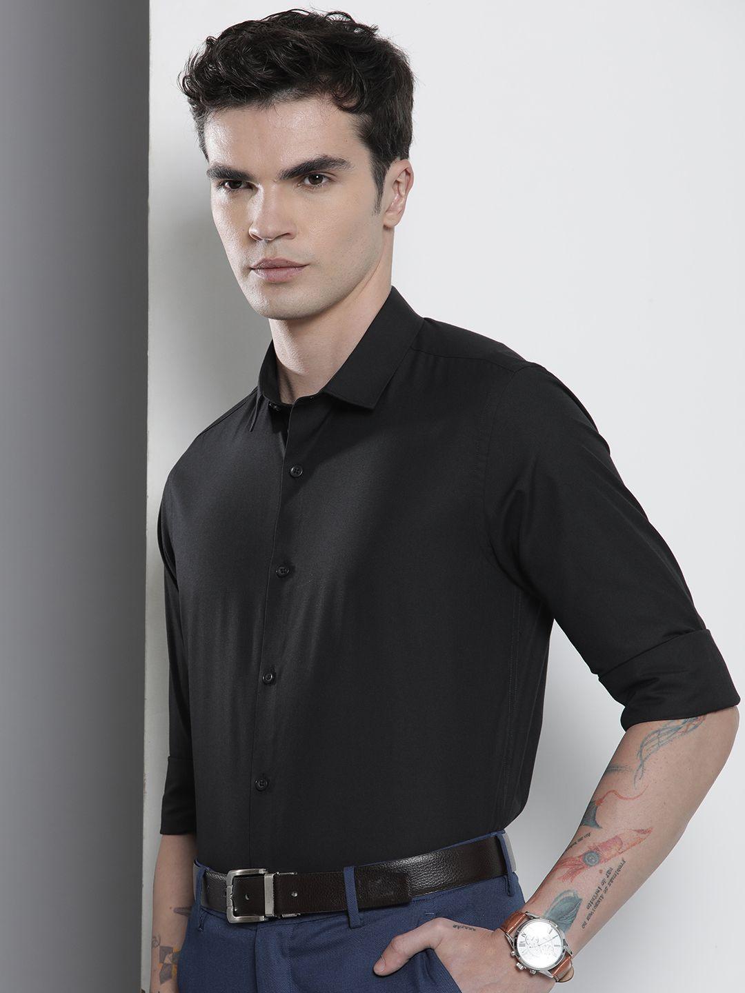 the indian garage co men slim fit opaque party shirt