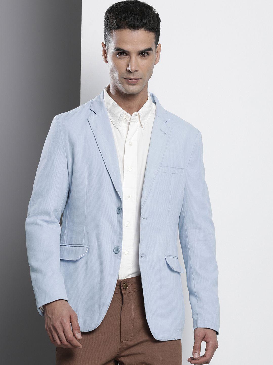 the indian garage co men solid cotton blazer