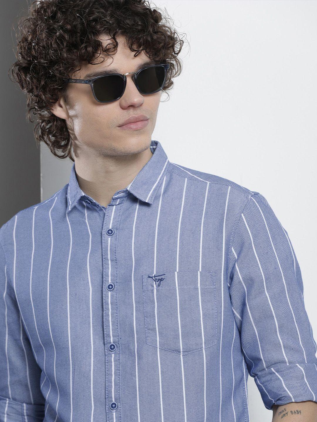 the indian garage co men striped casual shirt