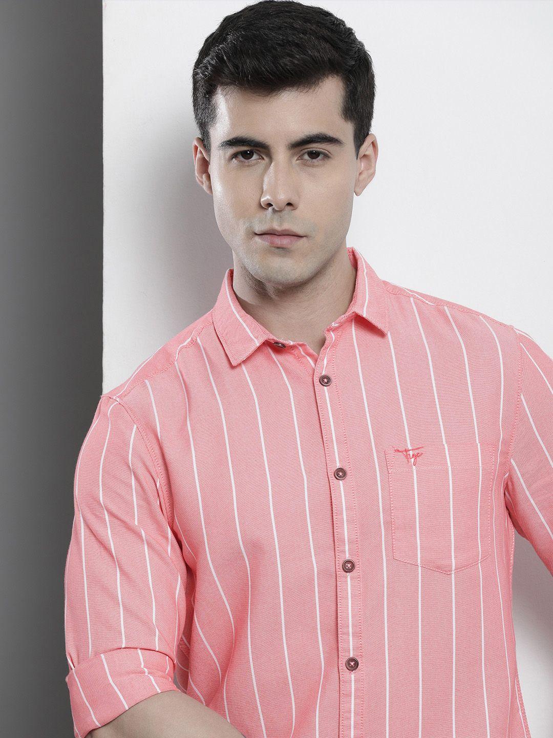 the indian garage co men striped cotton casual shirt