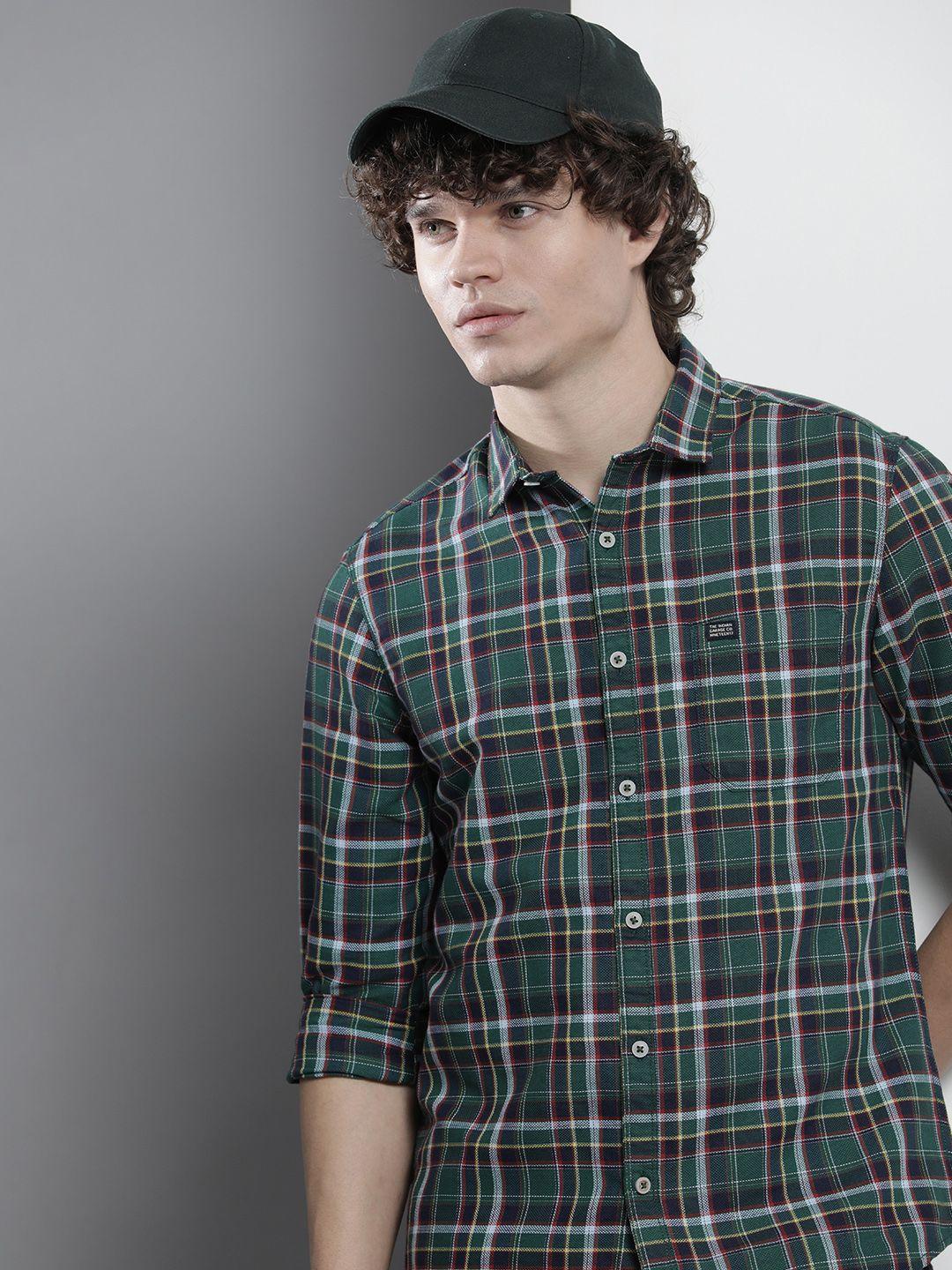 the indian garage co men tartan checked casual shirt