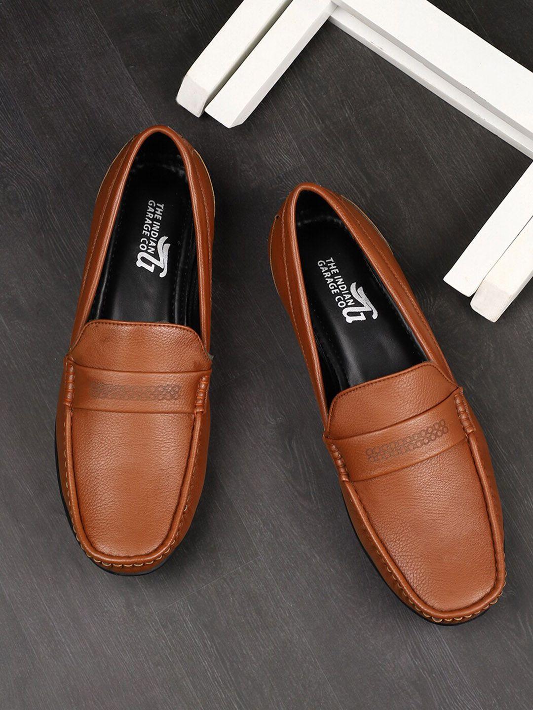 the indian garage co men textured comfort insole penny loafers