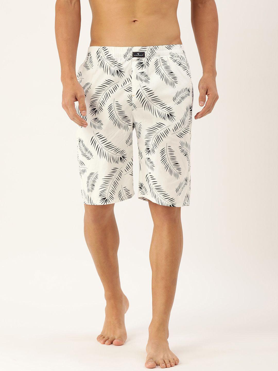 the indian garage co men white & black printed pure cotton boxers 1120-bxr10-14