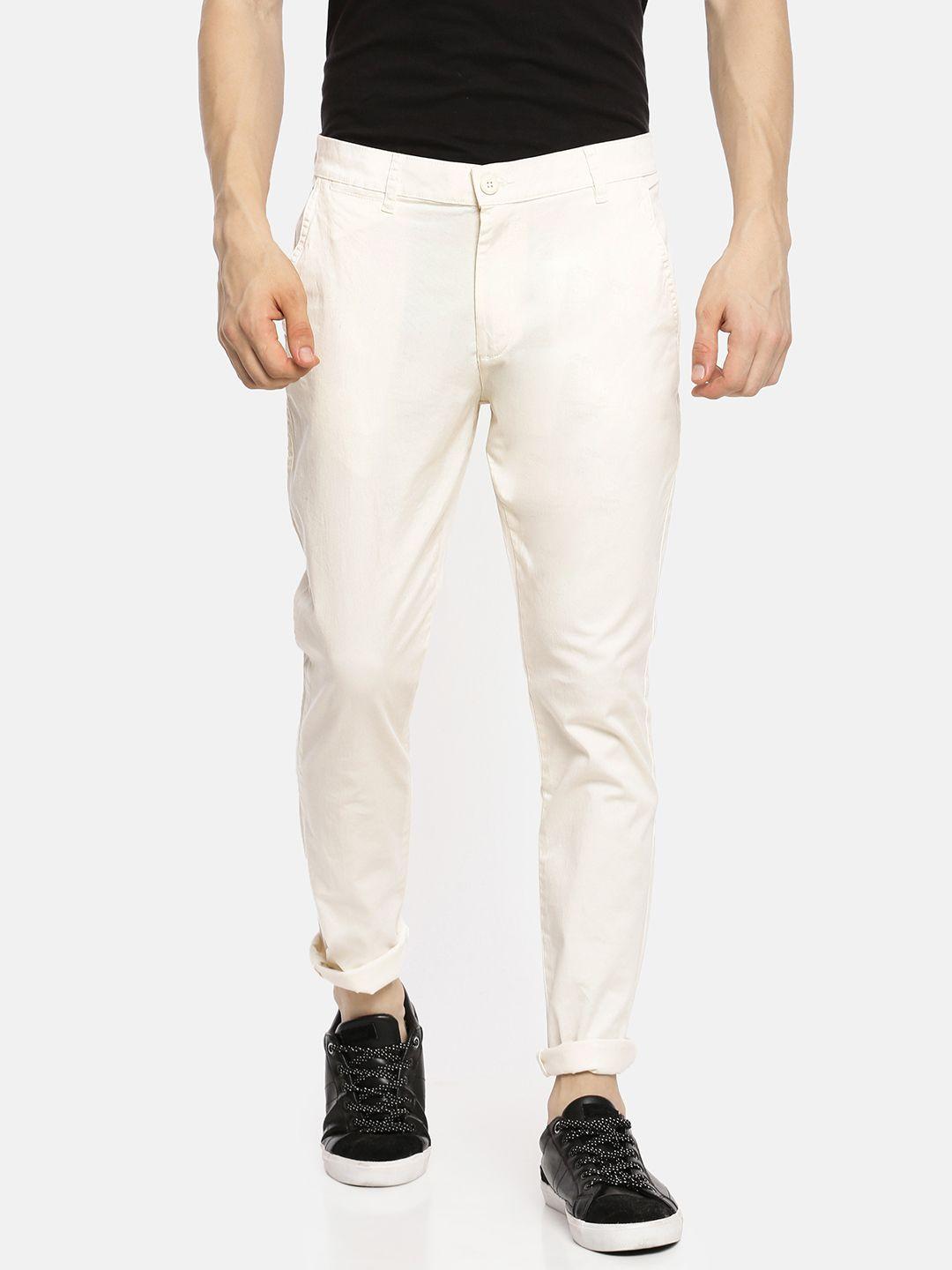 the indian garage co men white slim fit chinos trousers