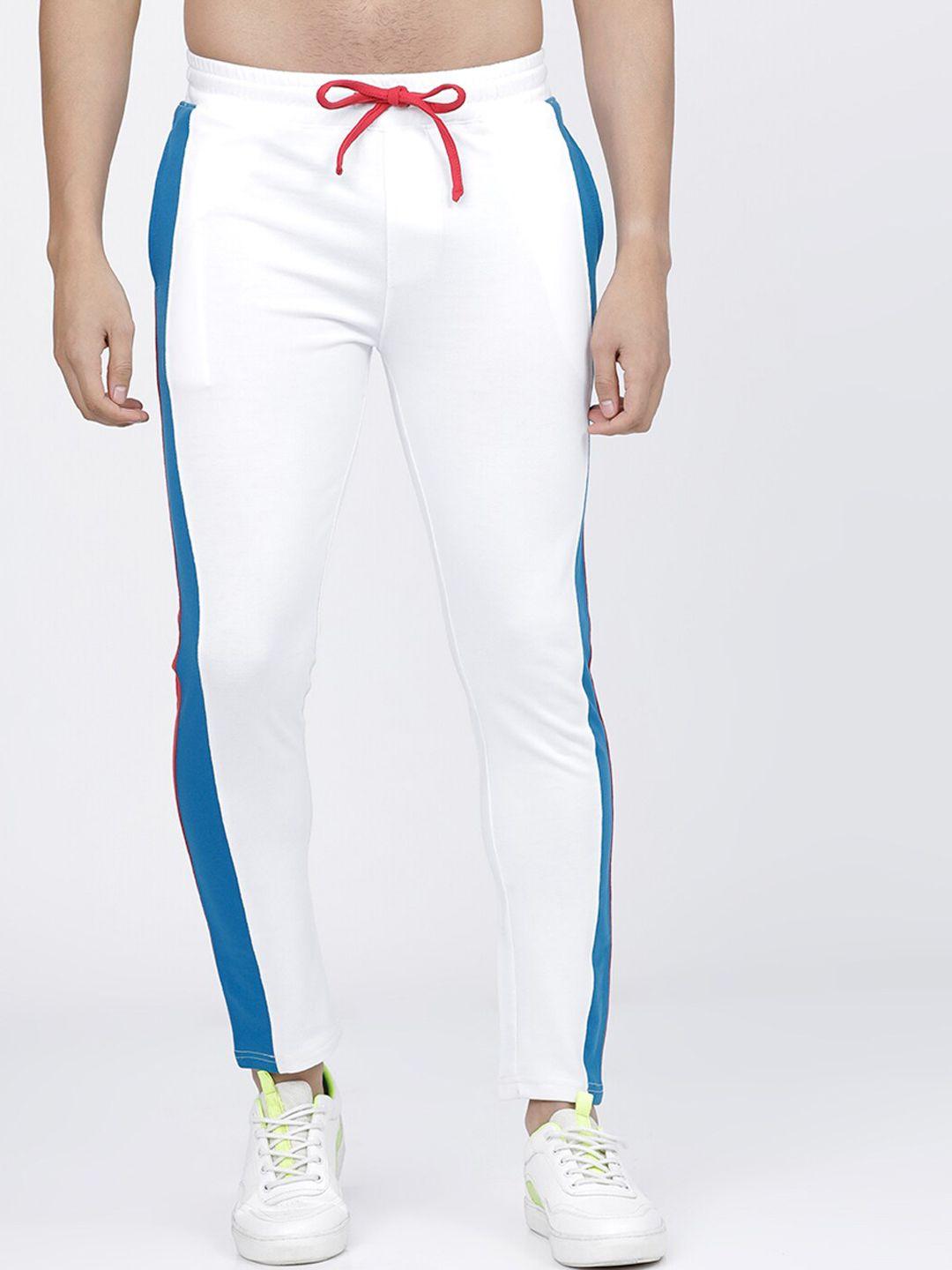 the indian garage co men white solid slim-fit track pants