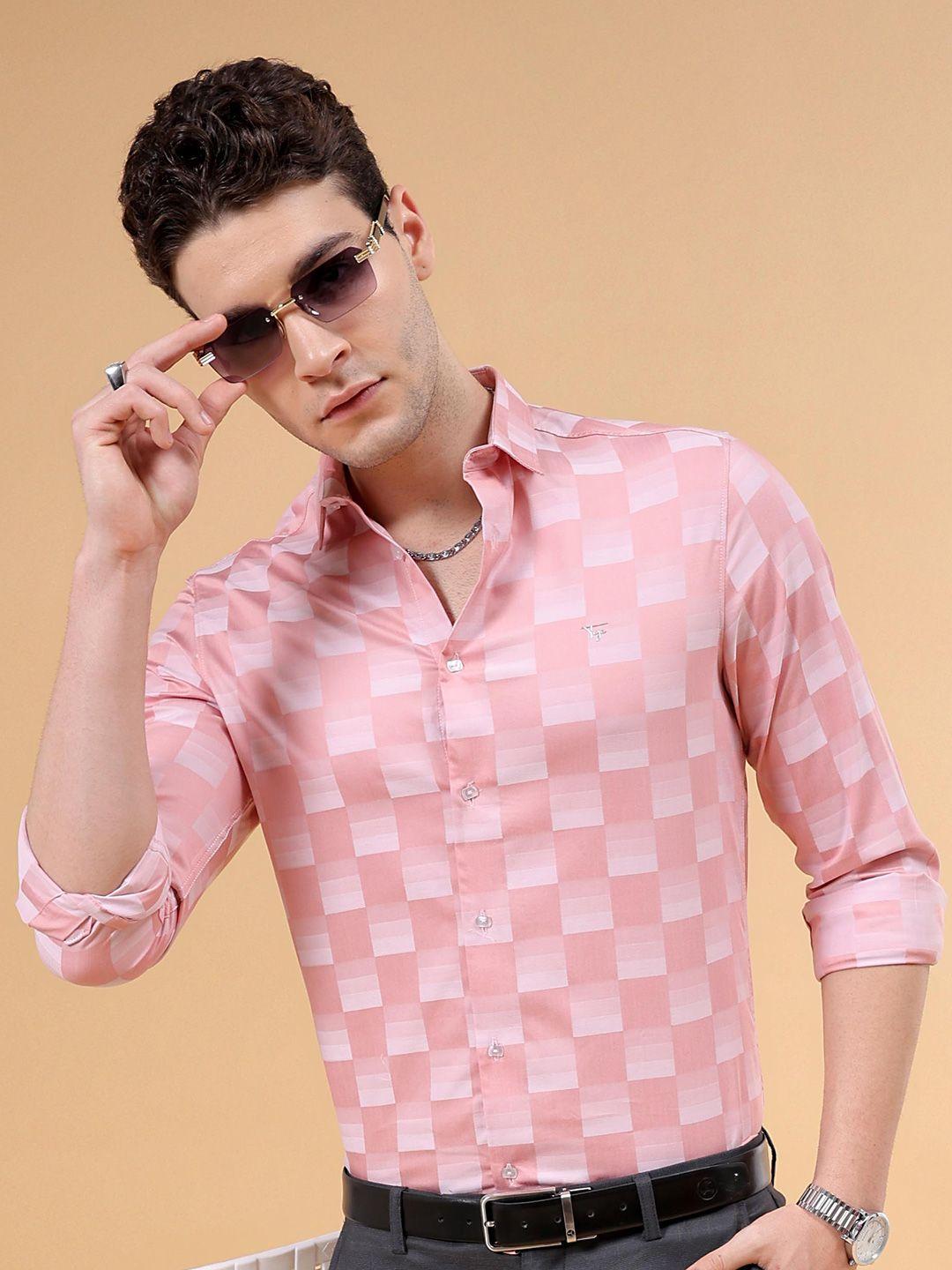 the indian garage co slim fit buffalo checked spread collar cotton casual shirt