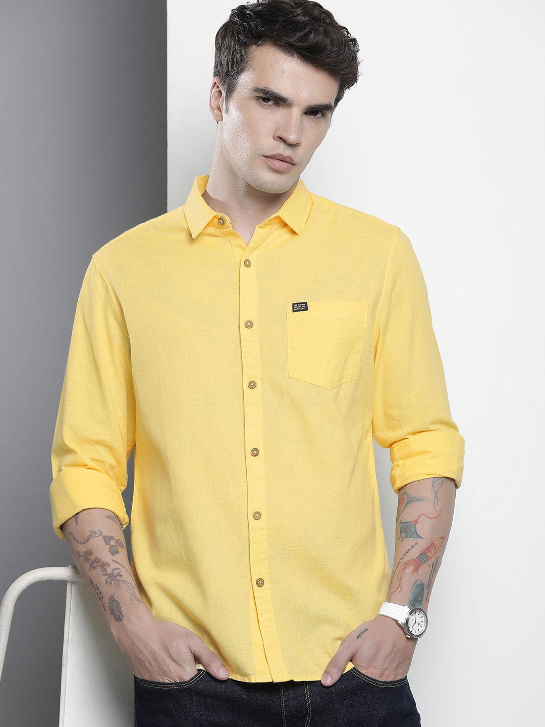 the indian garage co slim fit opaque casual shirt