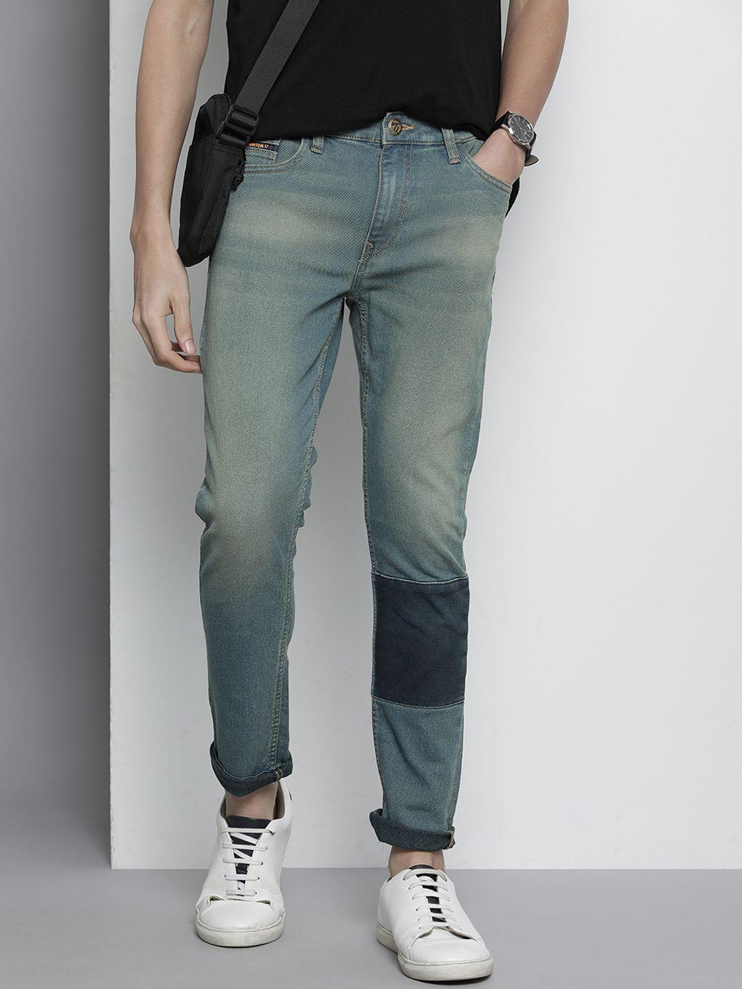 the indian garage co slim fit stretchable light fade coated jeans