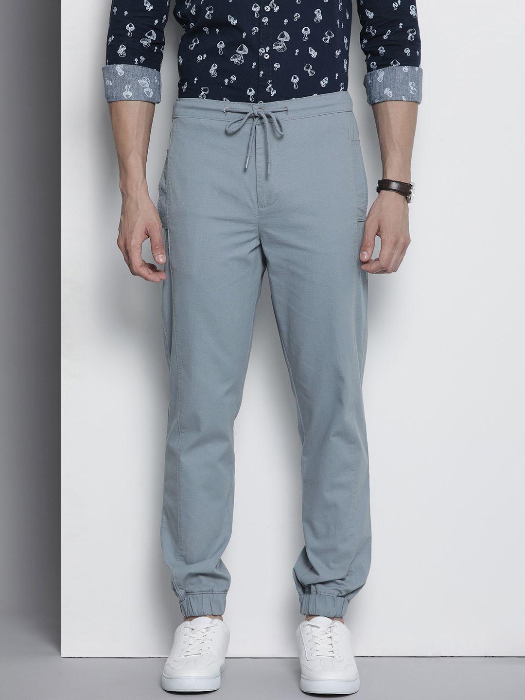 the indian garage co solid cotton joggers trousers