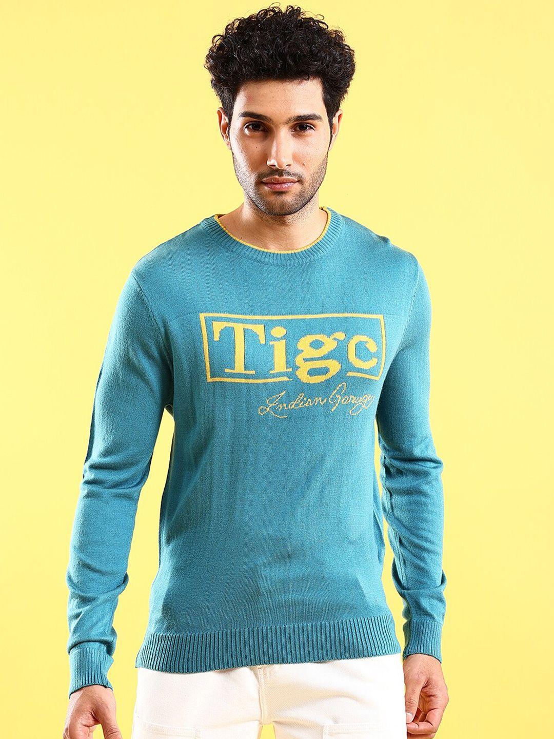 the indian garage co typography printed pullover acrylic sweater