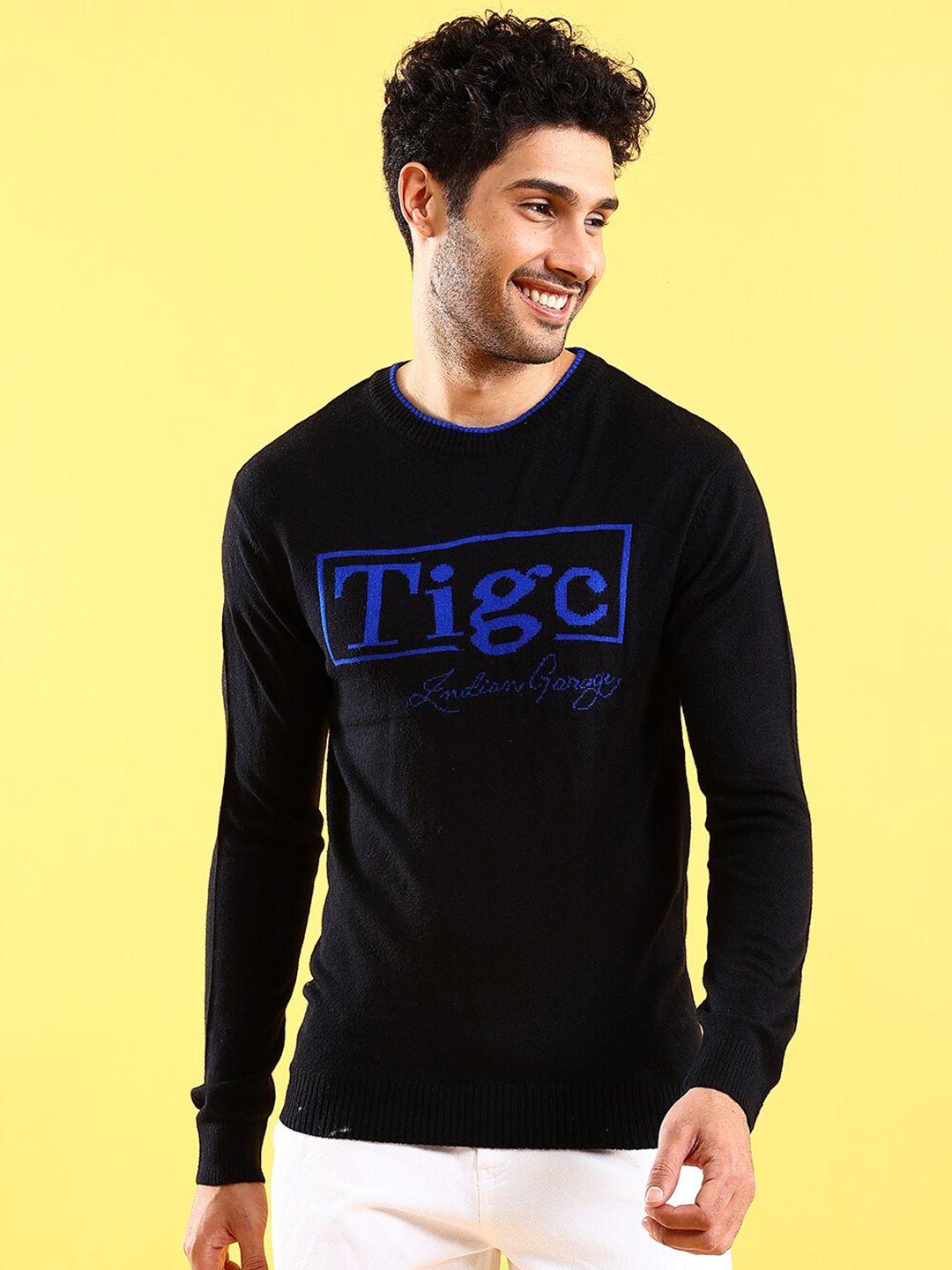 the indian garage co typography printed pullover acrylic sweater