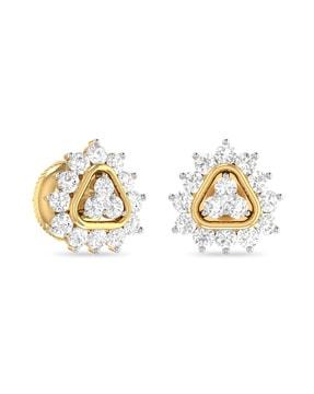 the jeffry 18 kt yellow gold diamond-studded earrings