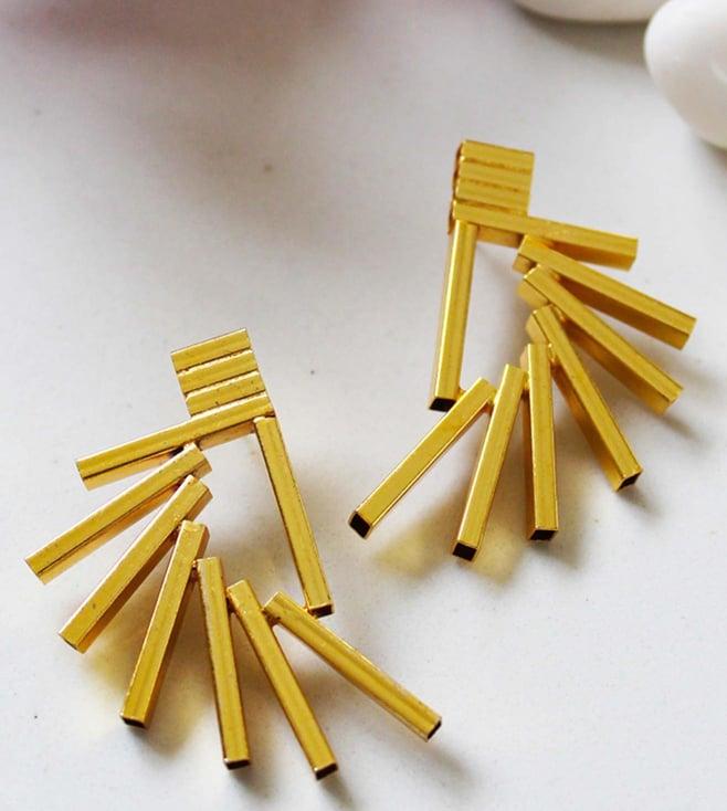 the jewel factor 18k gold plated prism earrings