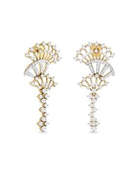 the julianja 18 kt diamond studded gold earrings