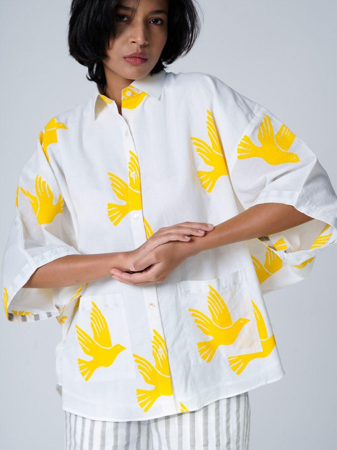 the kaatn trail graphic printed drop-shoulder sleeves boxy fit organic cotton shirt