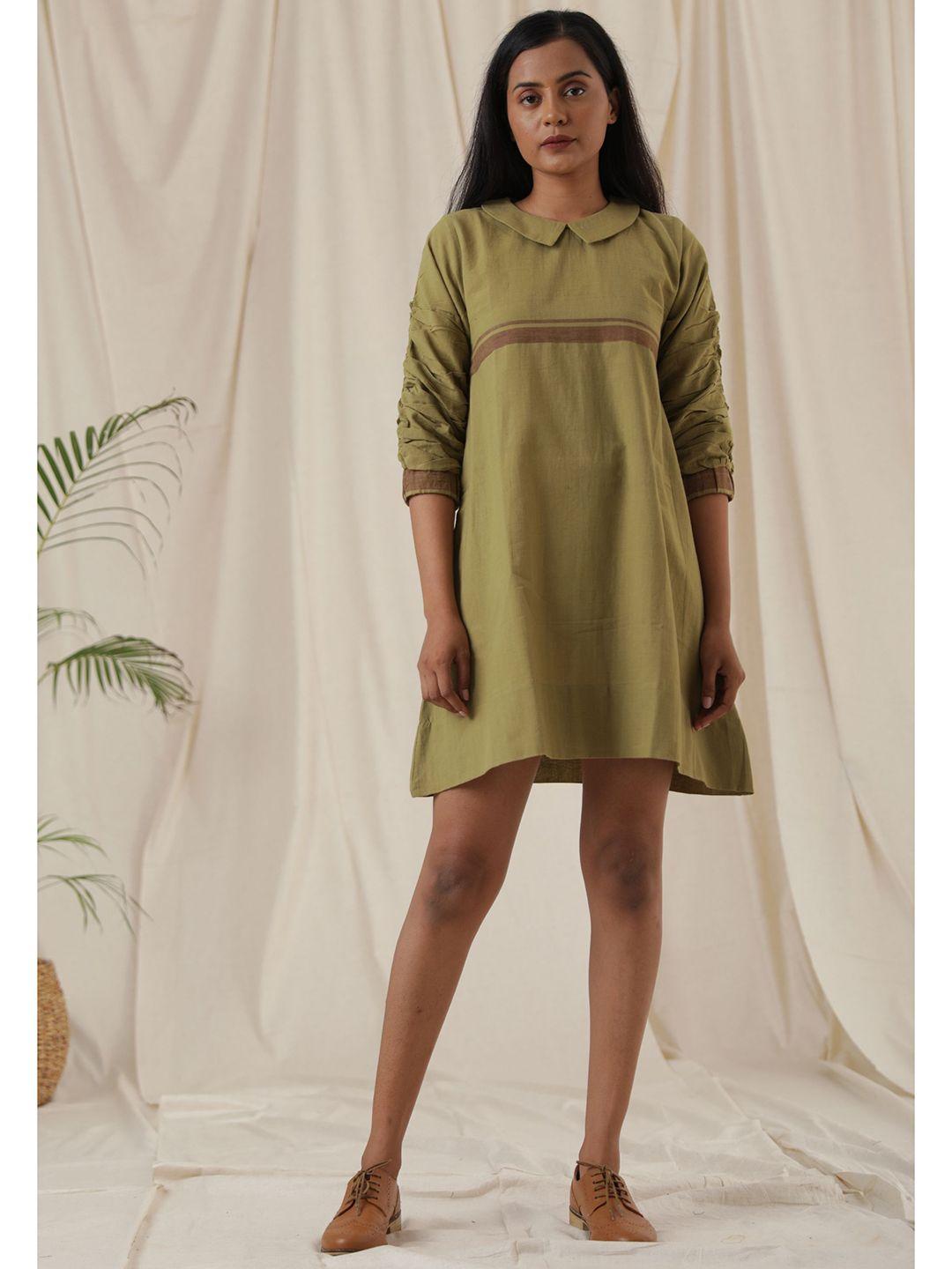 the kaatn trail green a-line dress