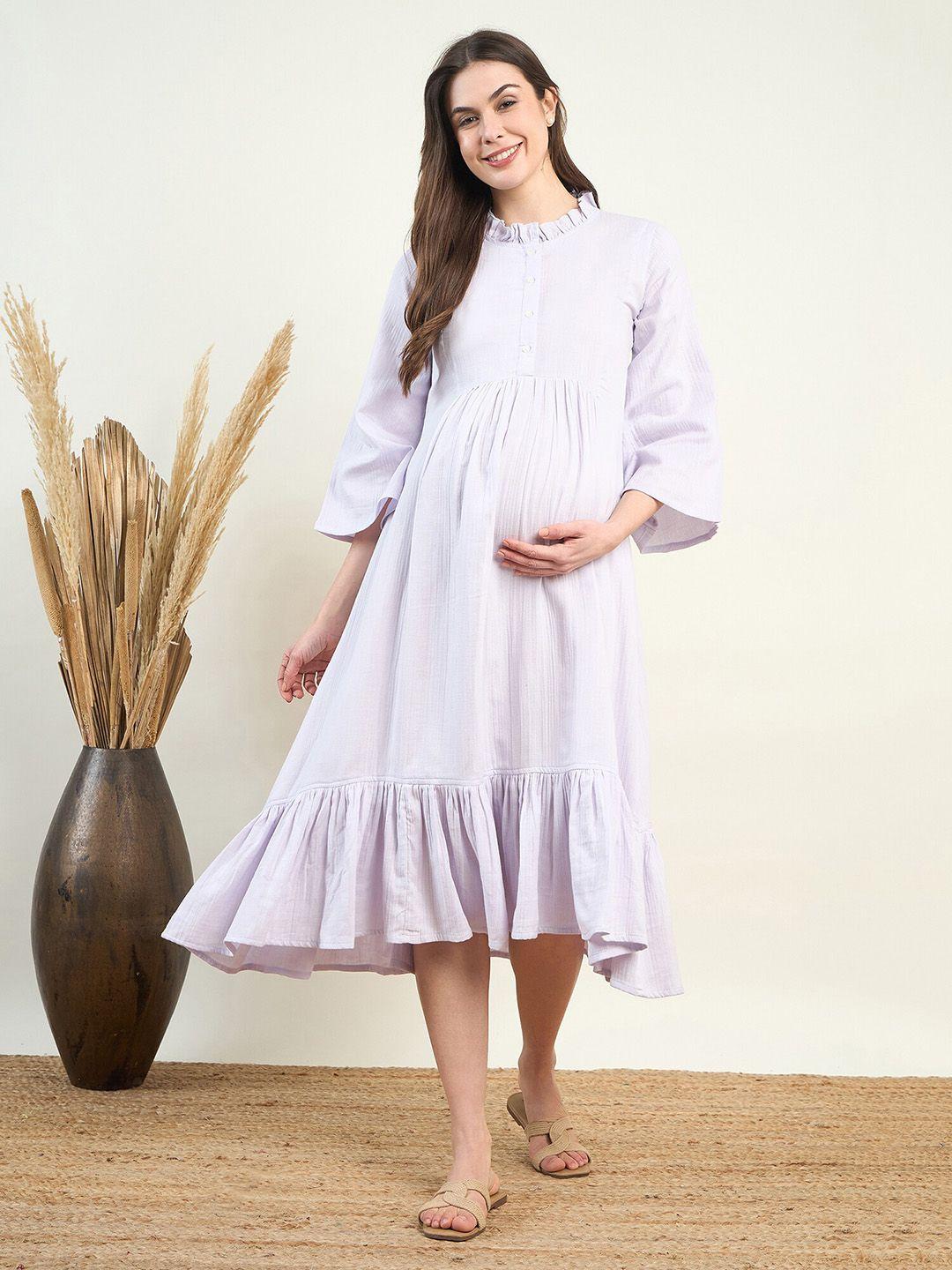 the kaftan company bell sleeve maternity a-line midi dress