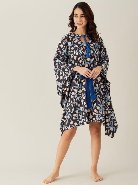 the kaftan company black printed kaftan