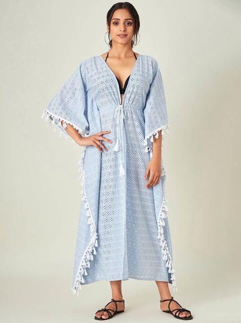 the kaftan company blue kaftan dress