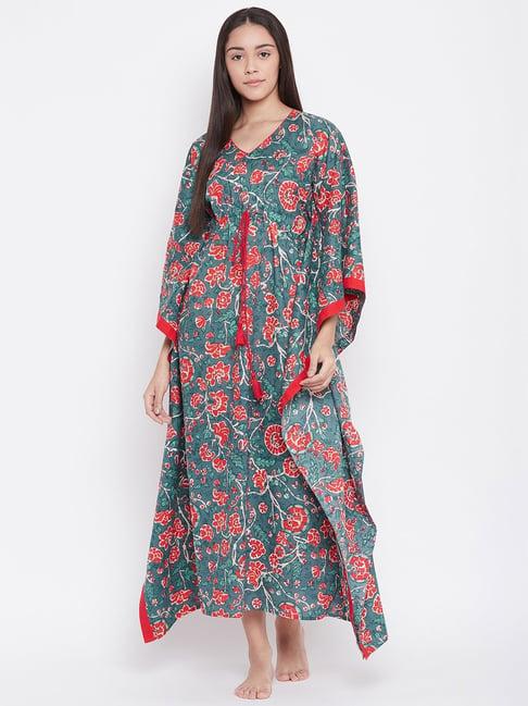 the kaftan company blue printed kaftan