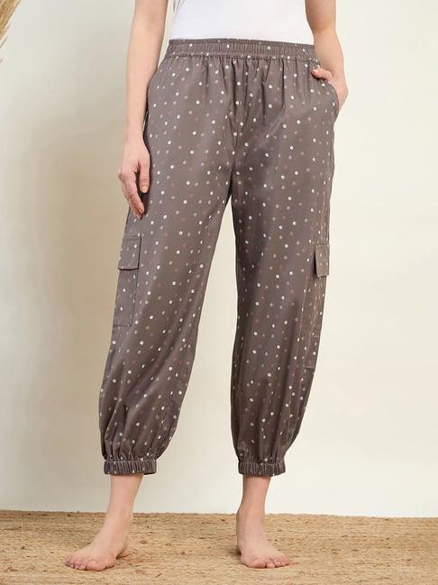 the kaftan company brown printed lounge pants