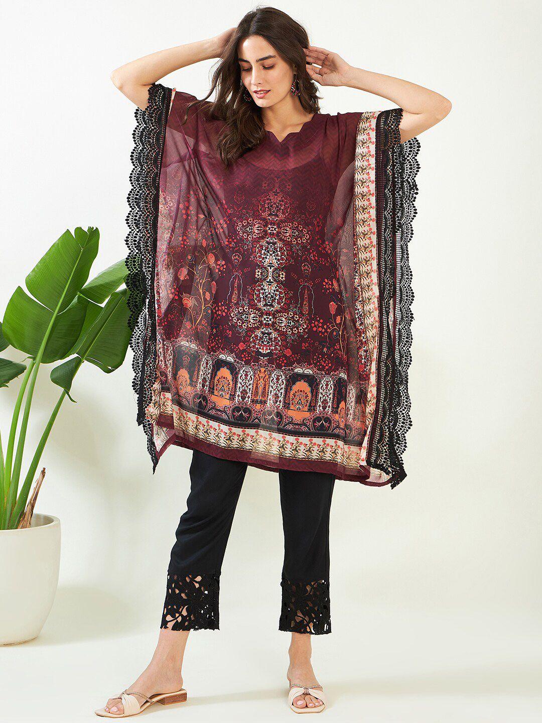 the kaftan company ethnic motifs printed flared sleeves kaftan kurta