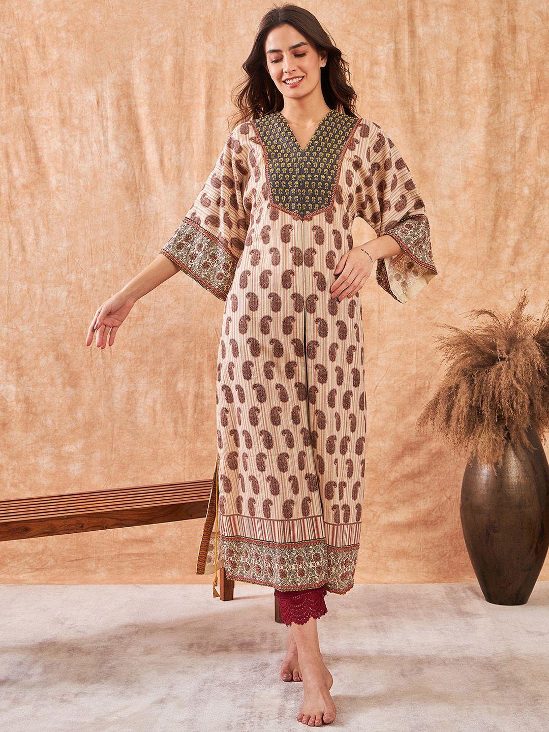 the kaftan company ethnic motifs printed flared sleeves kurta