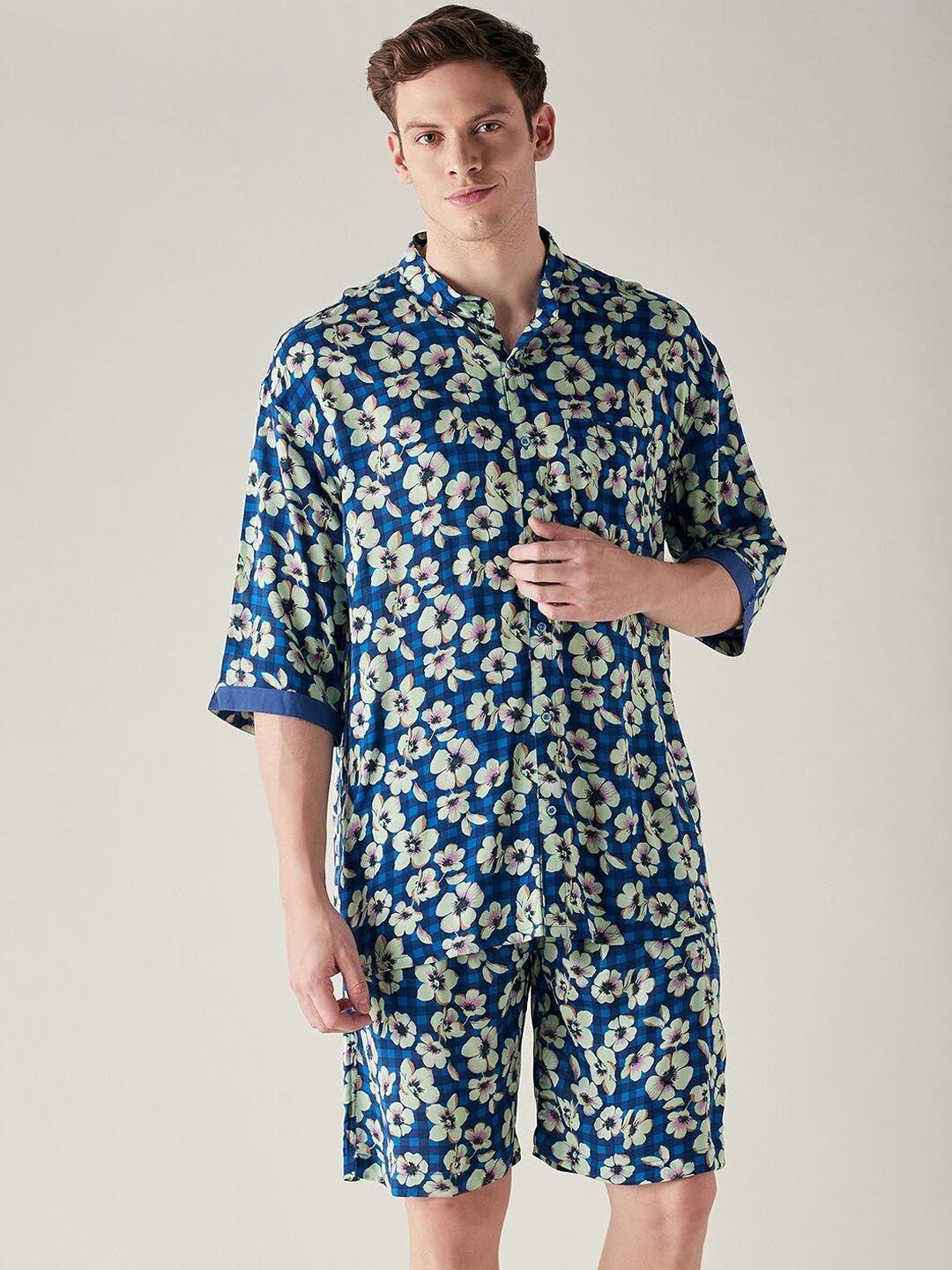 the kaftan company floral printed night suit