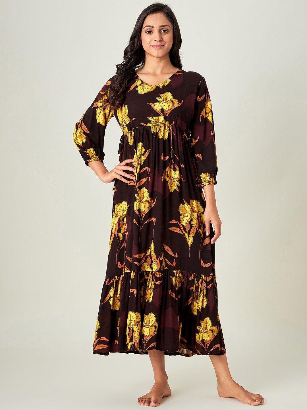 the kaftan company floral printed nightdress