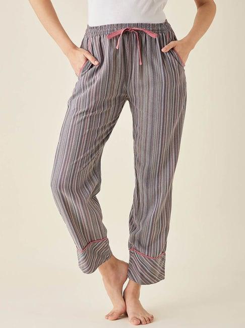 the kaftan company multicolor cotton striped pyjamas