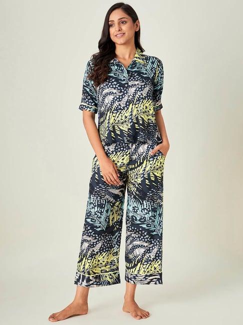 the kaftan company multicolor printed shirt with pyjamas