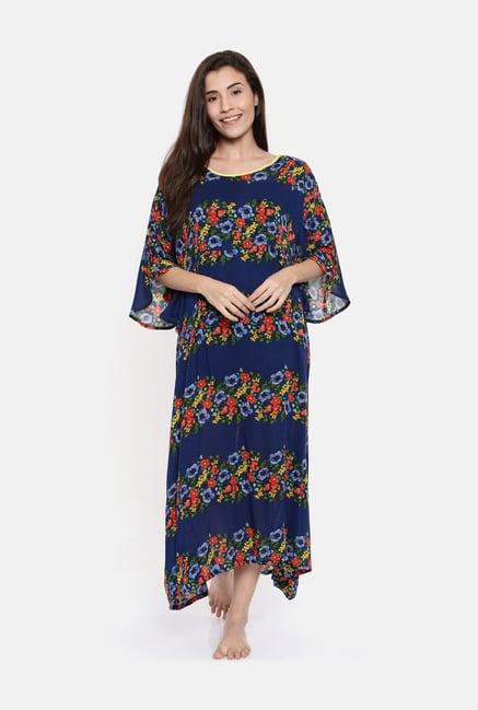 the kaftan company navy printed kaftan