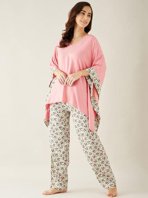 the kaftan company pink kaftan top with pyjamas