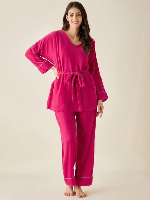 the kaftan company pink tunic with lounge pants