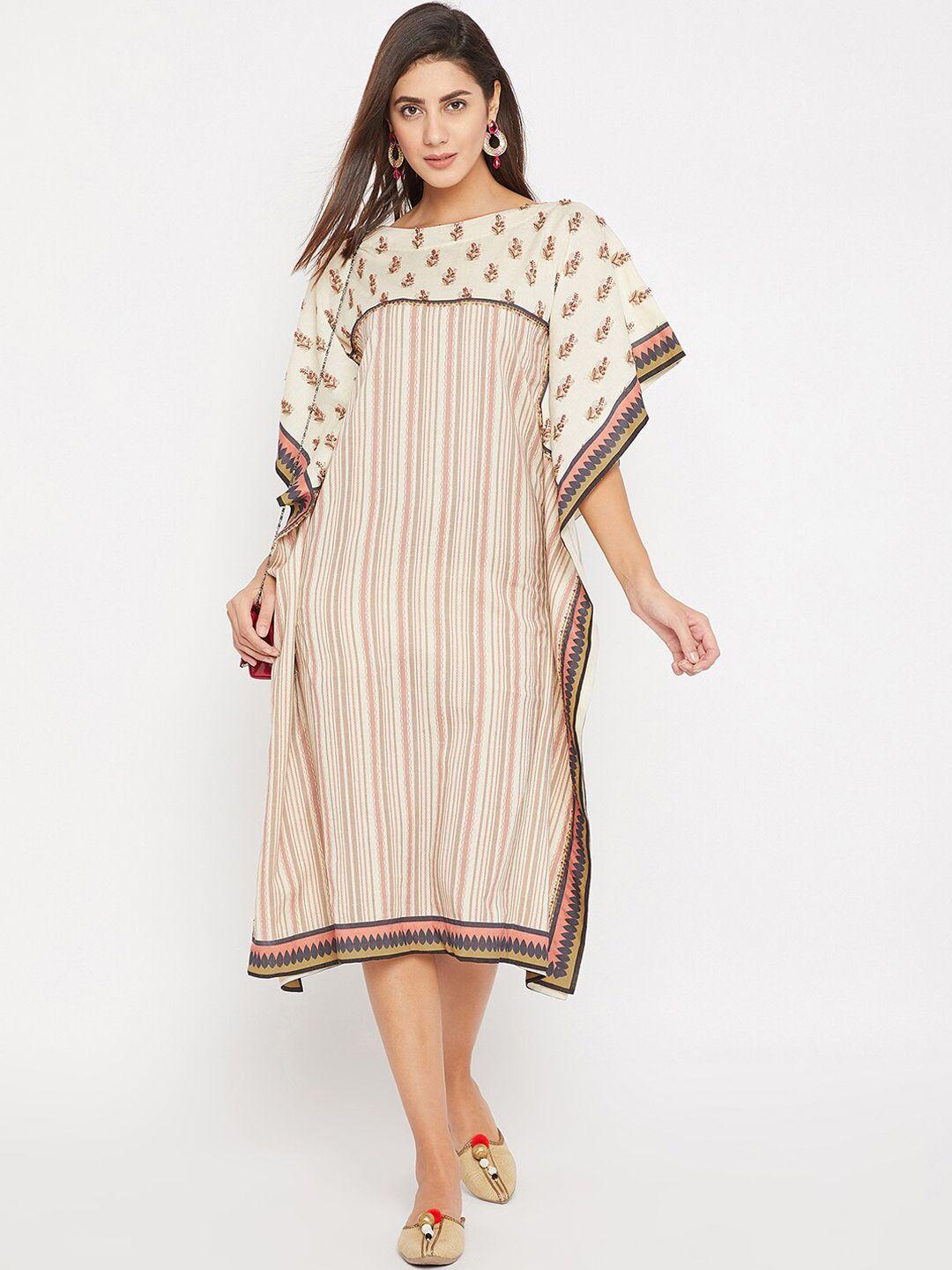 the kaftan company women beige embroidered kaftan dress