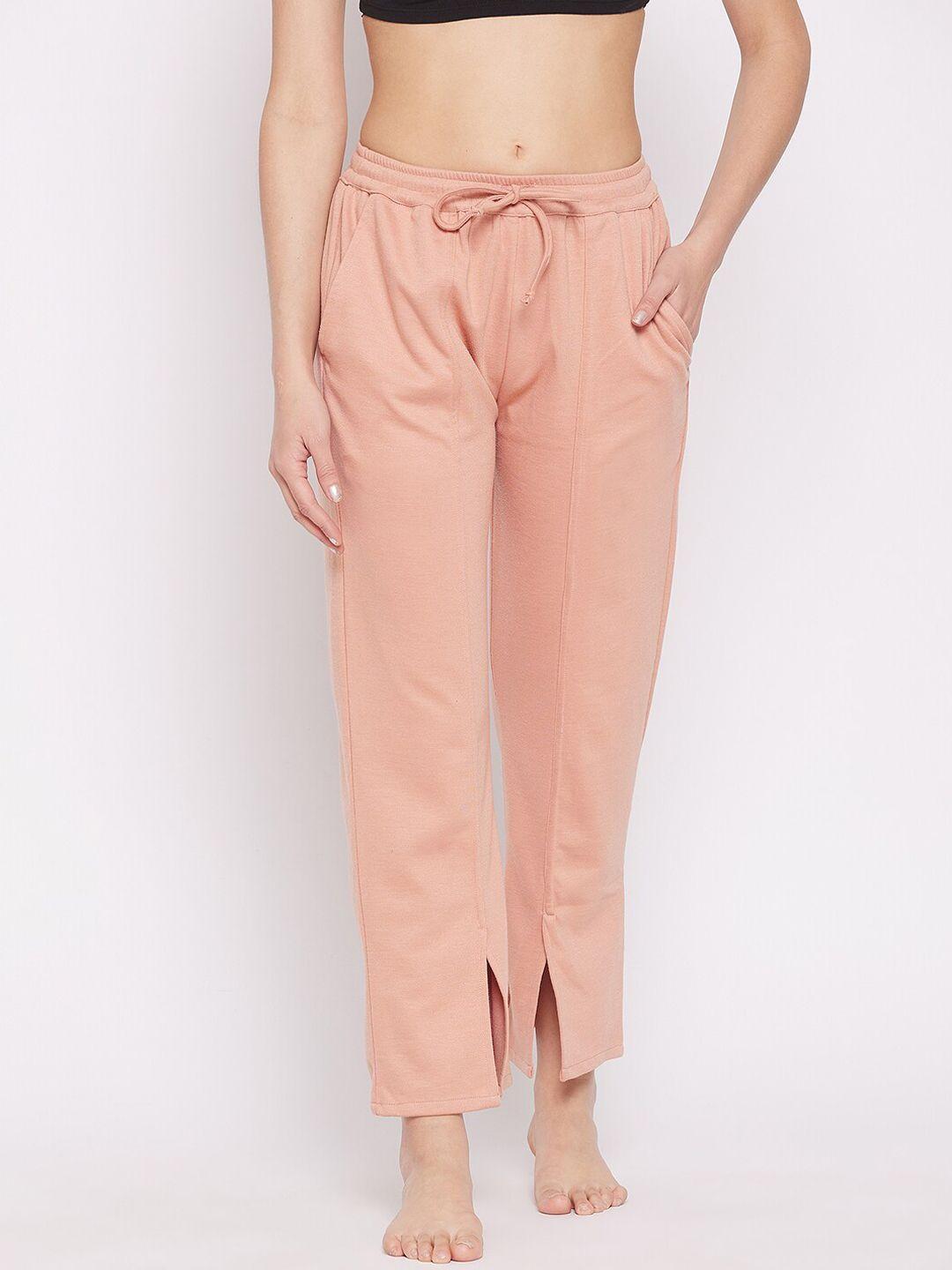 the kaftan company women peach solid lounge pants