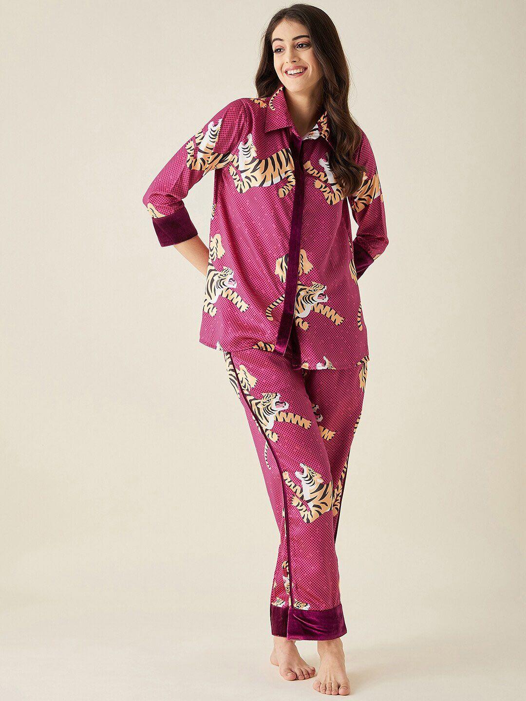 the kaftan company women printed night suit