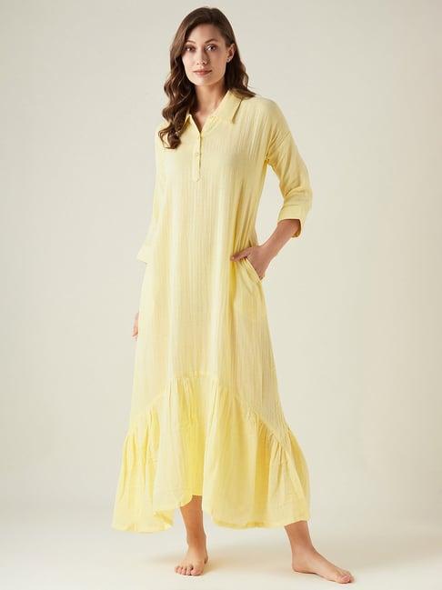 the kaftan company yellow night dress