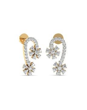 the kardiaze 18 kt yellow gold diamond-studded earrings